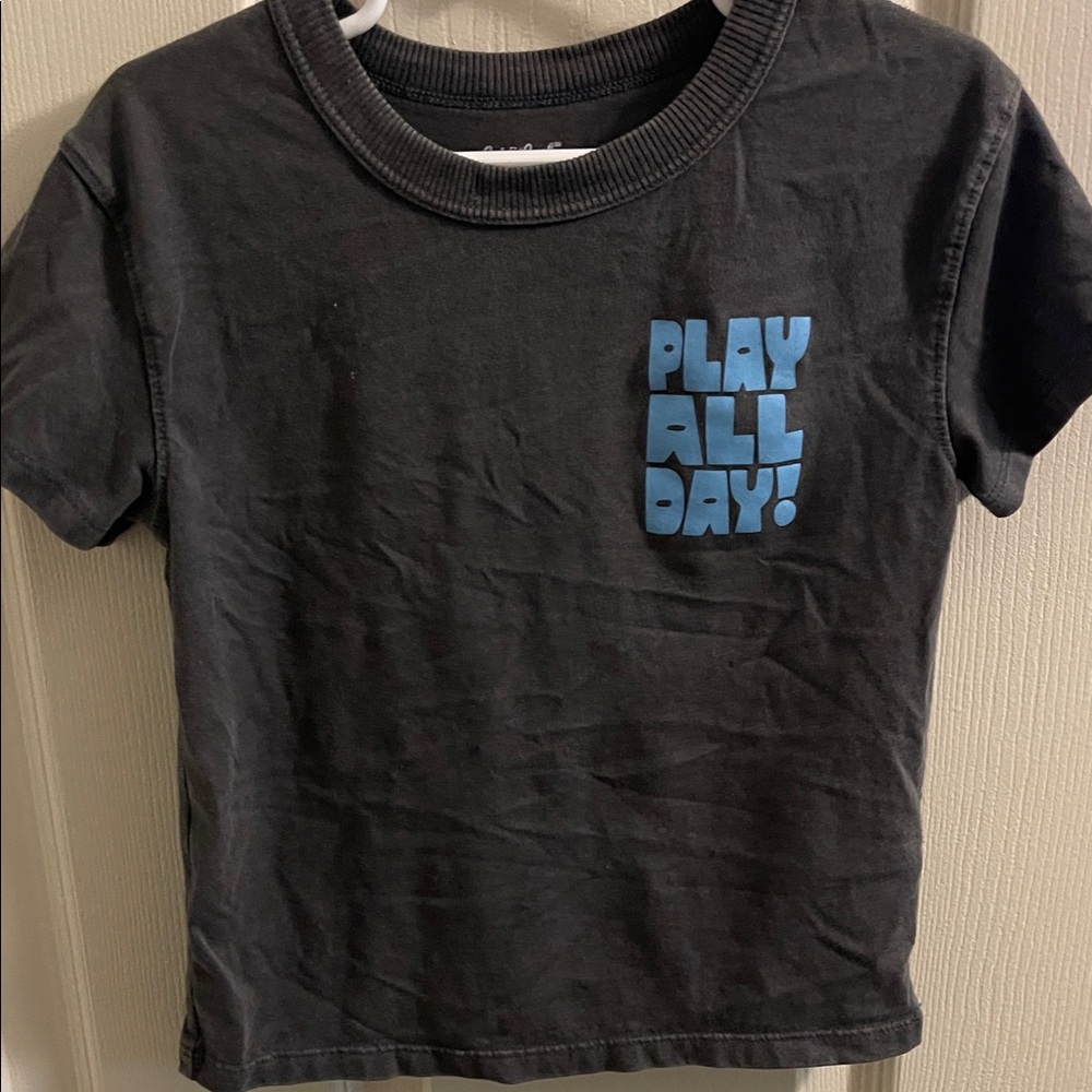 Cat & Jack Black Tee with Blue Playful Text